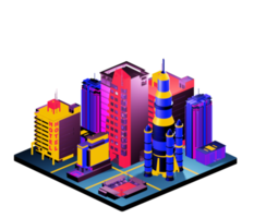 Isometric building in retro style png