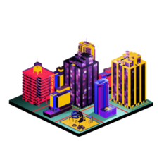 Retro isometric building png