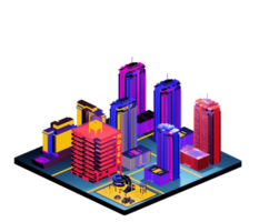 Isometric building in retro style png