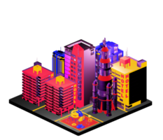 Isometric building arrangement png