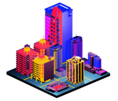 Isometric building in retro style png