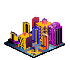 Isometric building arrangement png