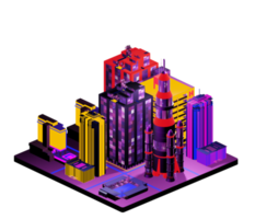 Isometric building arrangement png