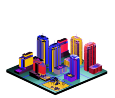 Isometric building arrangement png