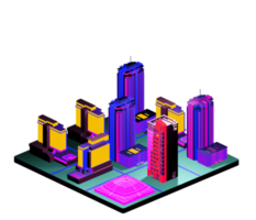 Isometric building arrangement png