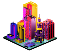 Isometric building arrangement png