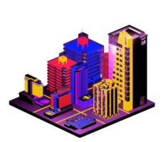 Isometric building arrangement png