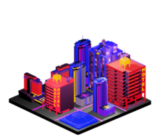 Isometric building in retro style png