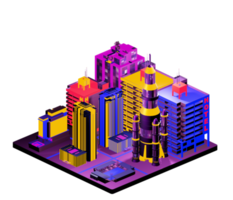 Retro isometric building png