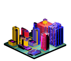 Isometric building in retro style png