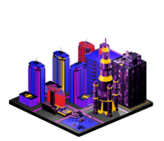 Isometric building arrangement png