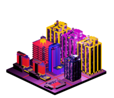 Isometric building arrangement png