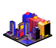 Isometric building arrangement png