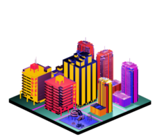 Isometric building arrangement png