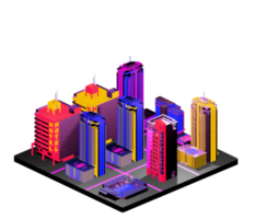 Isometric building in retro style png