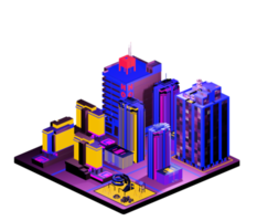 Isometric building in retro style png