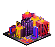 Retro isometric building png