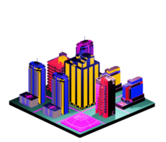 Retro isometric building png