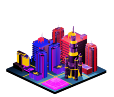 Isometric building arrangement png