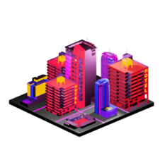 Retro isometric building png