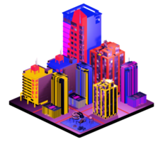 Isometric building arrangement png