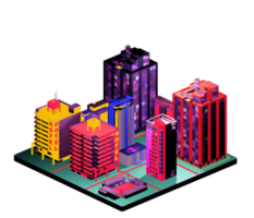 Isometric building in retro style png