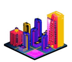 Isometric building arrangement png