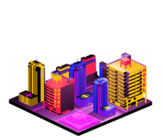 Isometric building in retro style png