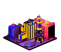 Isometric building in retro style png