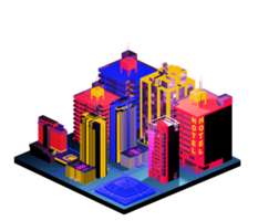 Isometric building arrangement png