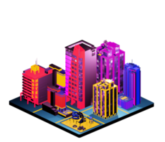 Isometric building in retro style png