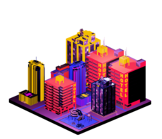 Isometric building arrangement png