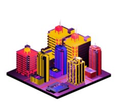 Isometric building in retro style png