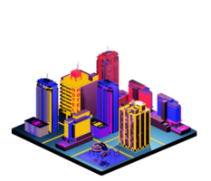 Isometric building arrangement png