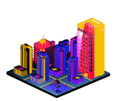 Isometric building arrangement png