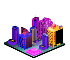 Isometric building in retro style png