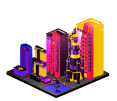 Isometric building arrangement png