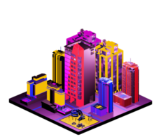 Isometric building in retro style png