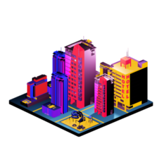 Isometric building in retro style png