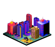 Isometric building arrangement png