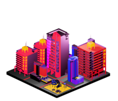 Isometric building in retro style png