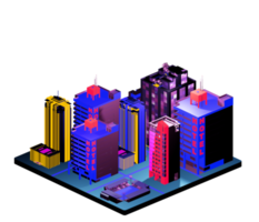 Isometric building in retro style png