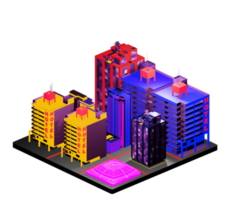 Isometric building in retro style png