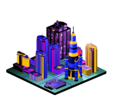 Isometric building arrangement png