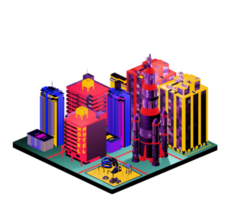 Isometric building in retro style png