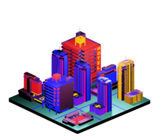 Isometric building in retro style png