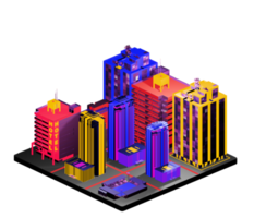 Isometric building arrangement png