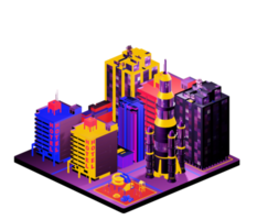 Isometric building arrangement png