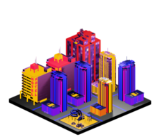 Isometric building arrangement png