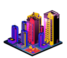 Retro isometric building png